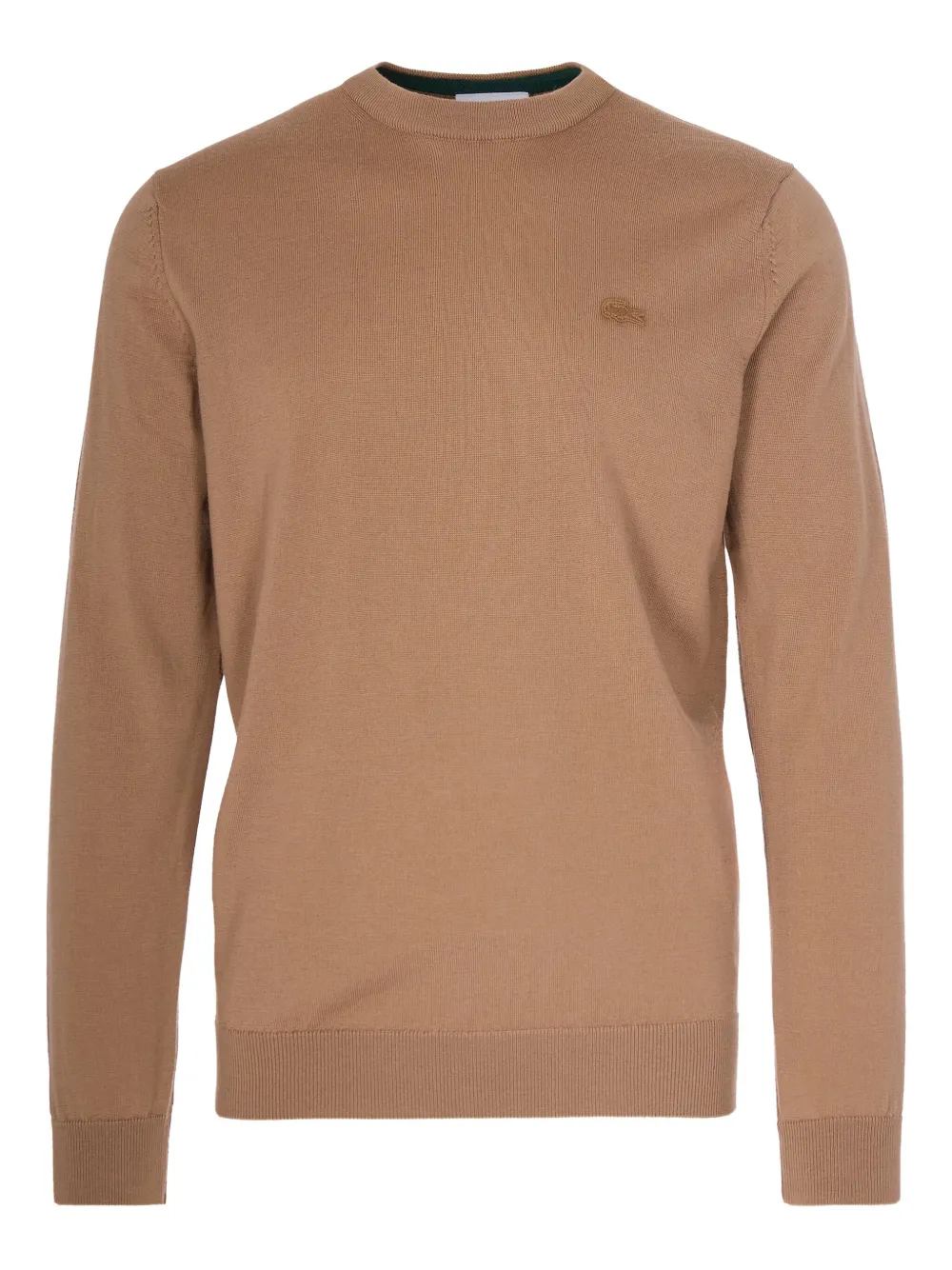 

Свитер с круглым вырезом и логотипом Lacoste, коричневый