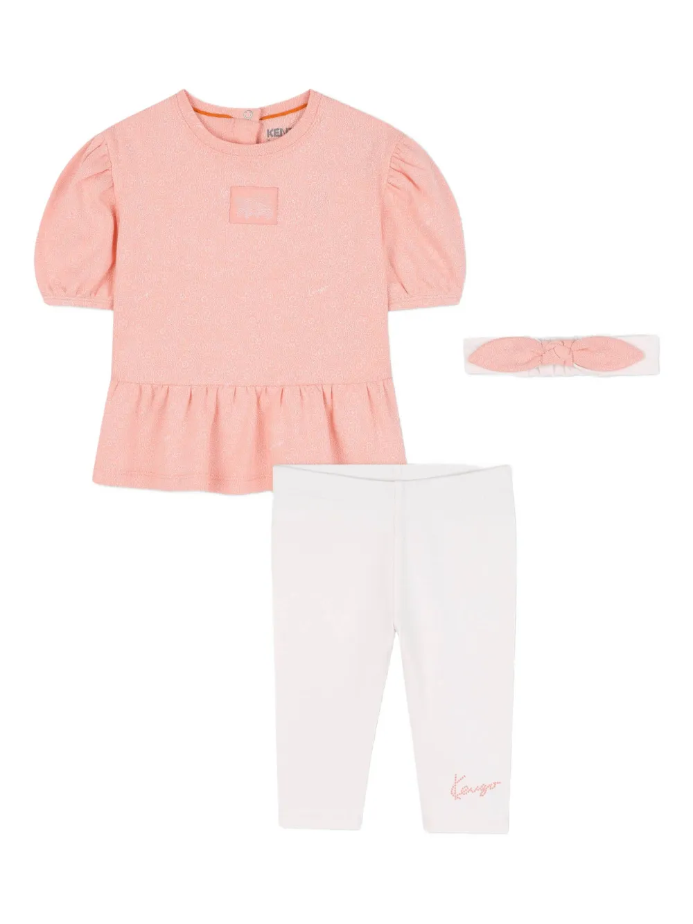 

Комплект из топа и легинсов с объемными рукавами Kenzo Kids, оранжевый