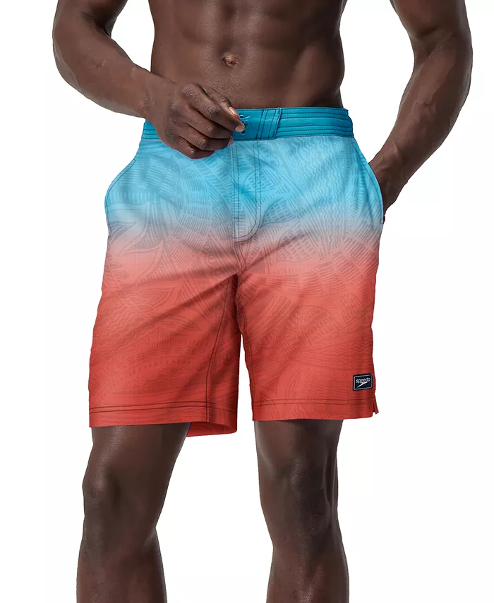 

Мужские шорты для плавания Island Flow Bondi Basin Ombre с кулиской, длина 9" Speedo, красный