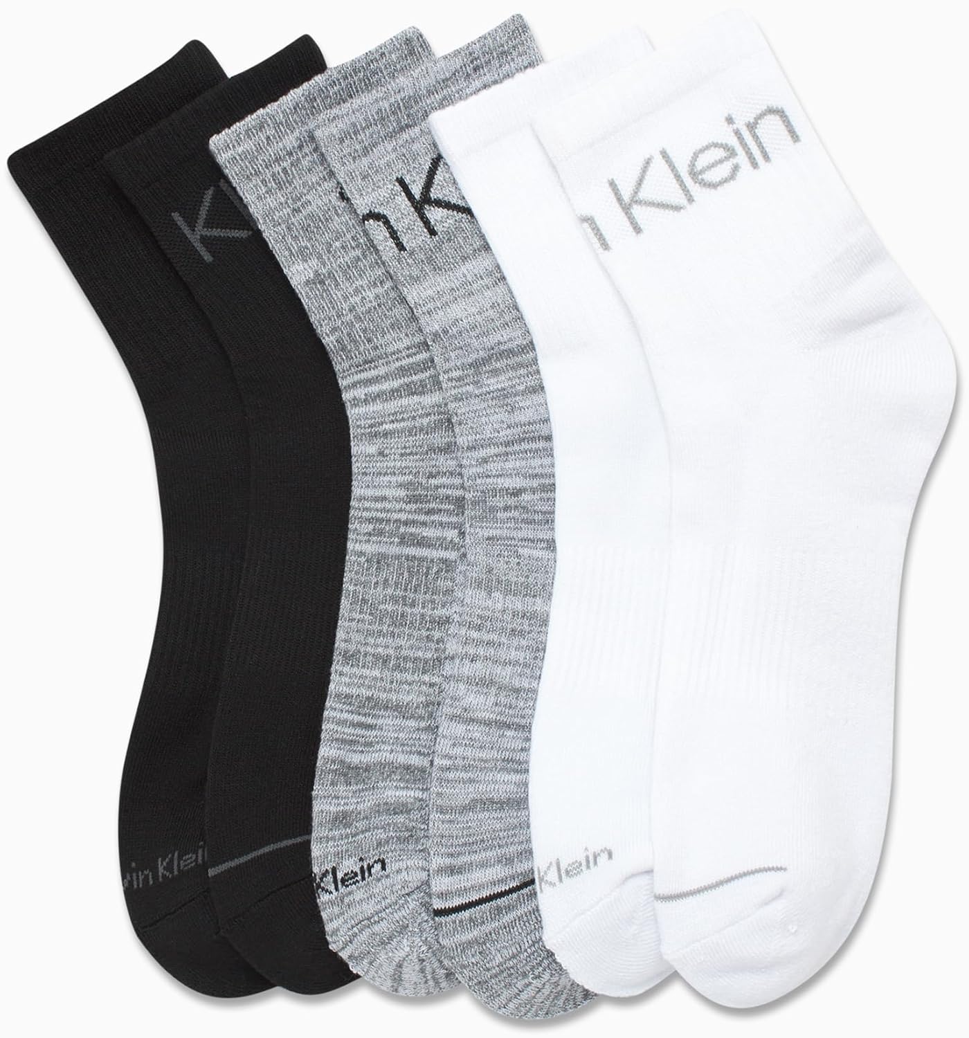 Мужские носки Calvin Klein - спортивные носки с высокой амортизацией (6 шт.), Grey/White/Black — фото 3