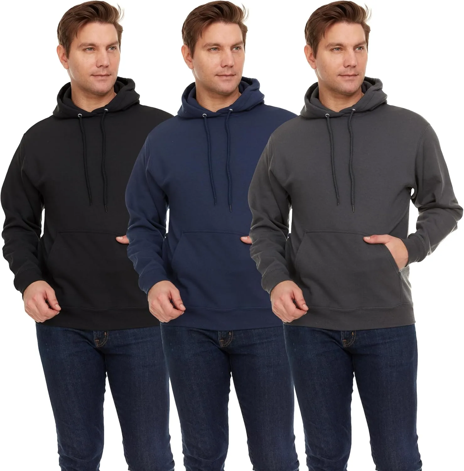 

BILLIONHATS 3 Pack мужские толстовки с капюшоном, Cotton Blend