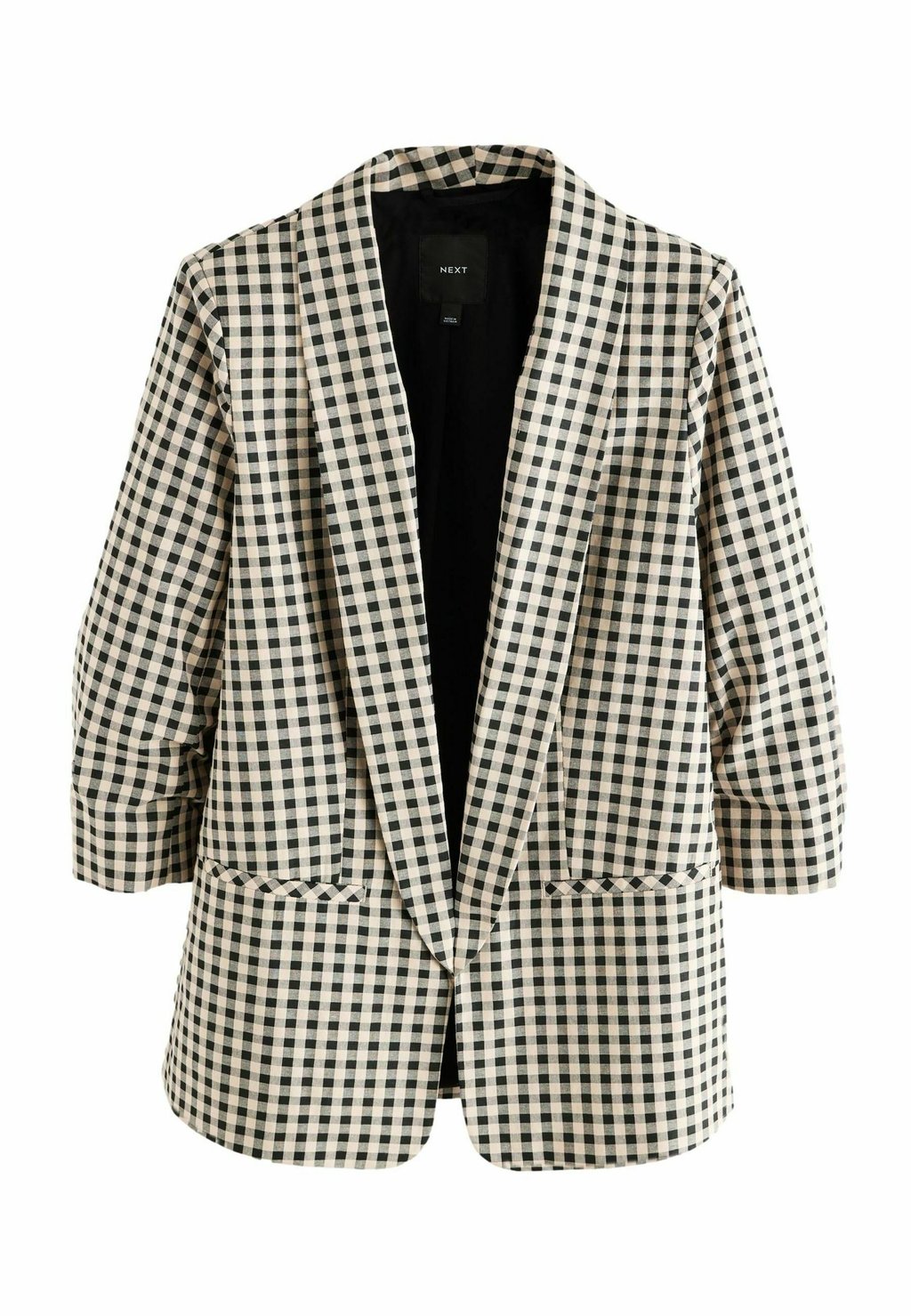 

Короткое пальто GINGHAM RUCHED SLEEVE Next, черный