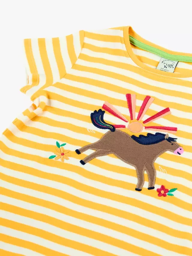 Детская футболка Camille с аппликацией, шмель/лошадь Frugi — фото 3