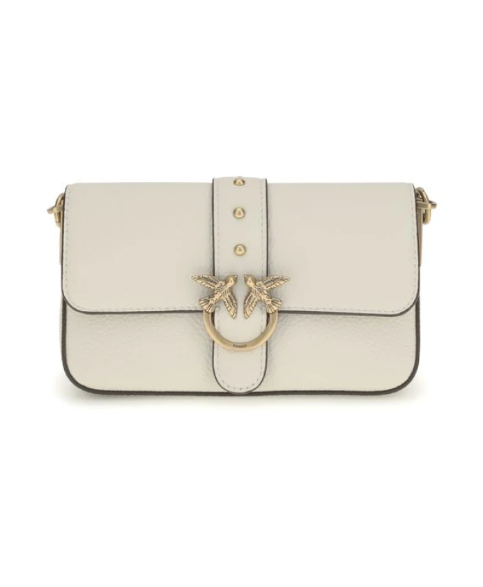 

Сумка Love One с пряжкой в виде птичек-влюбленных Pinko, бежевый