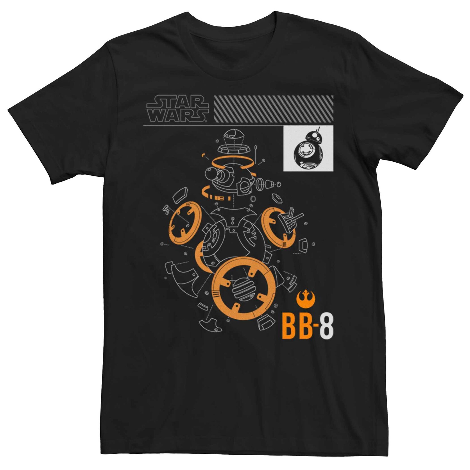 

Мужская футболка Star Wars BB-8 Blueprints Fifth Sun, черный
