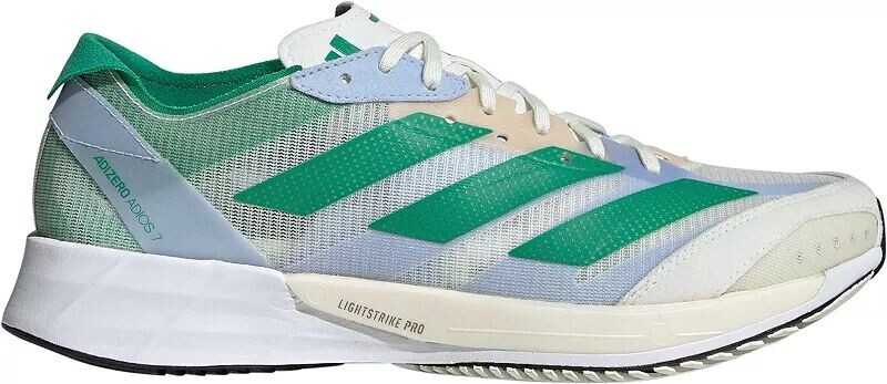 Женские кроссовки Adidas Adizero Adios 7, белый/зеленый