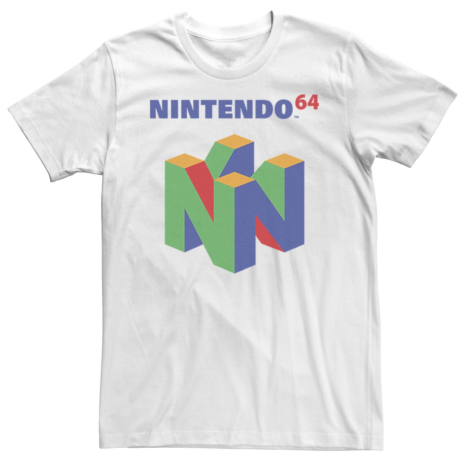 

Мужская красочная футболка с логотипом Nintendo 64 Licensed Character, белый