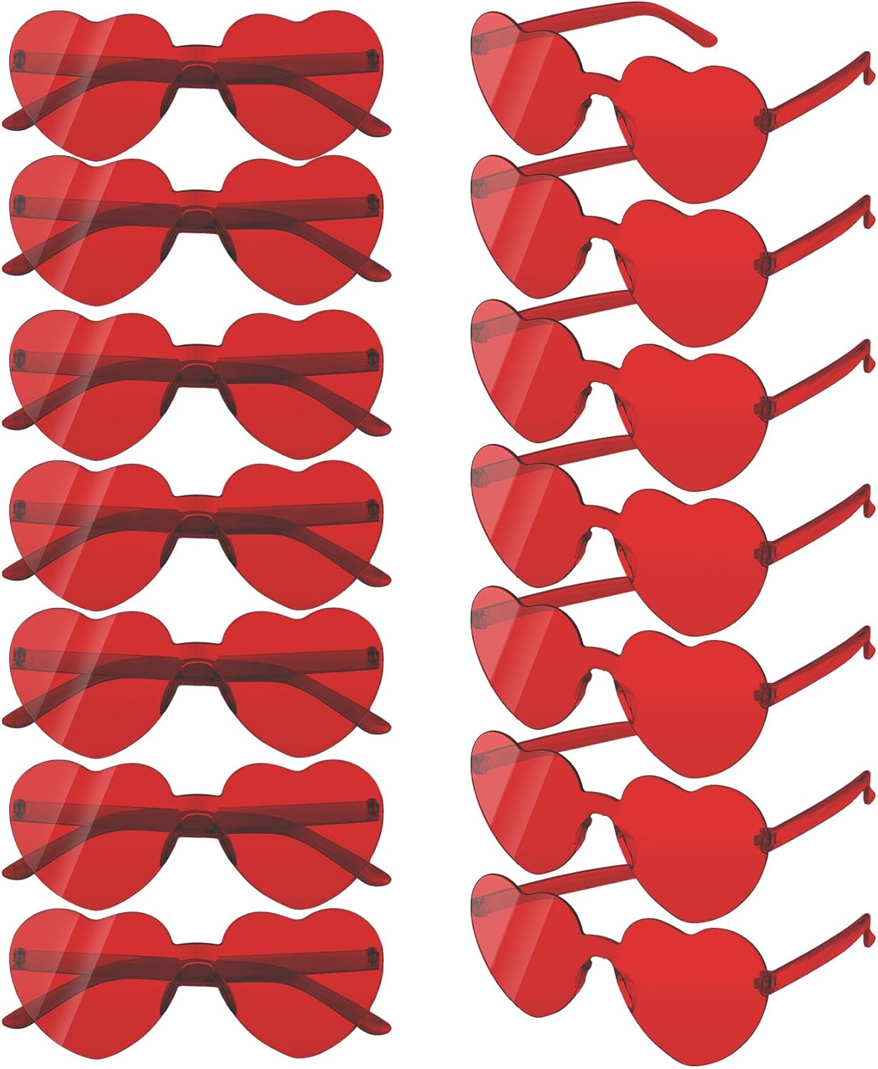 

Набор из 14 солнцезащитных очков в форме сердца, солнцезащитные очки в форме сердца, очки в форме сердца оптом для женщин, радужные солнцезащитные очки ко Дню святого Валентина STPIYFZU, Red