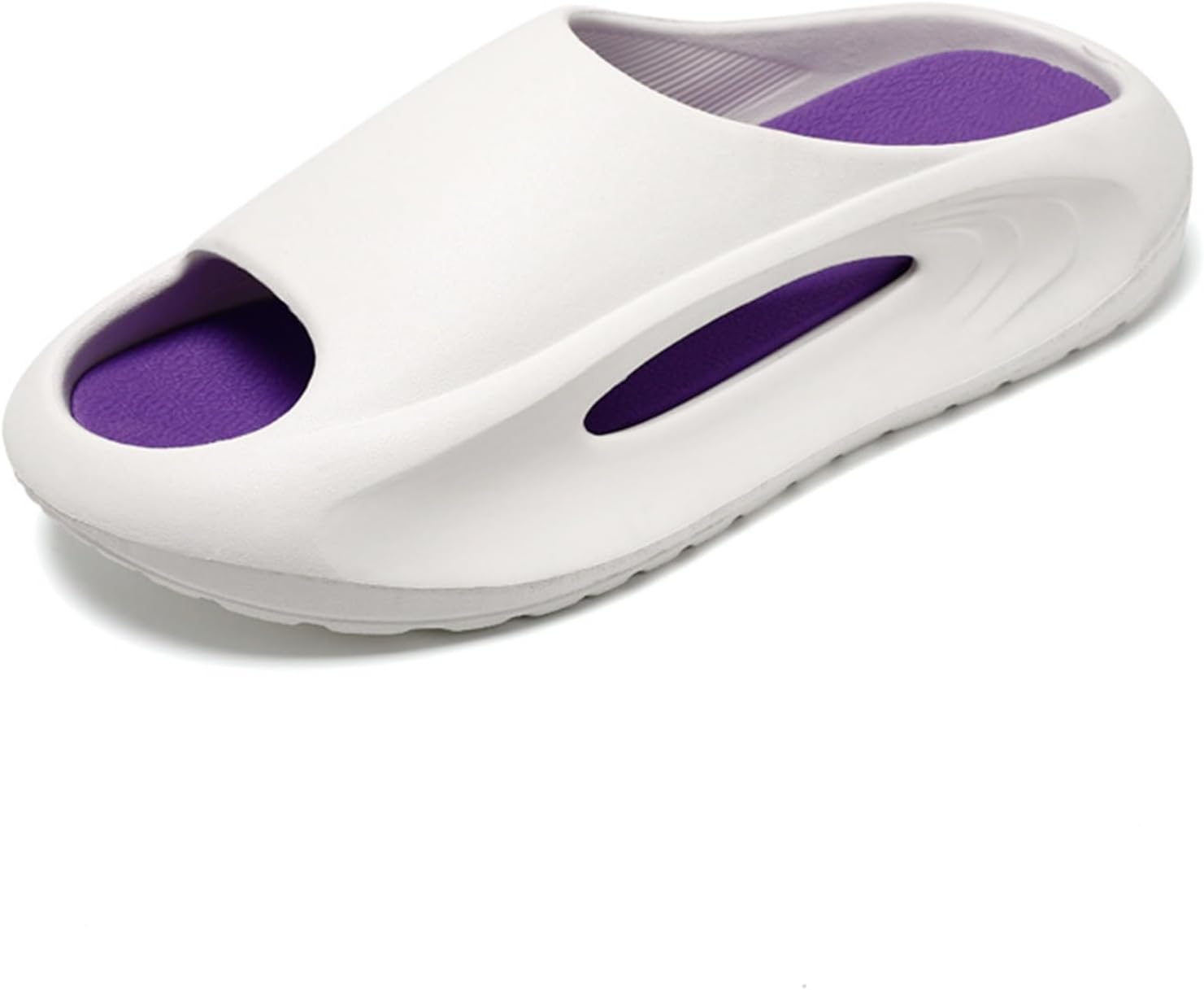 

LNERIP Унисекс Шлепацы, супер мягкие, противоскользящие, с подушечками, для женщин и мужчин, с толстой подошвой, летние шлепанцы на платформе, повседневные пляжные сандалии, фиолетовый