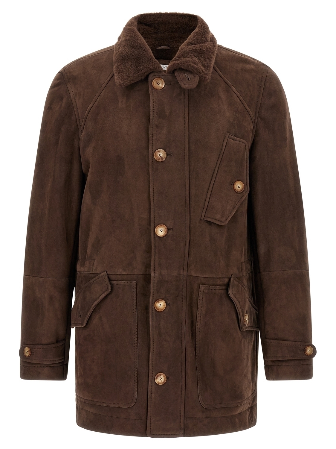 

Куртка из овчины в стиле парки Brunello Cucinelli, коричневый