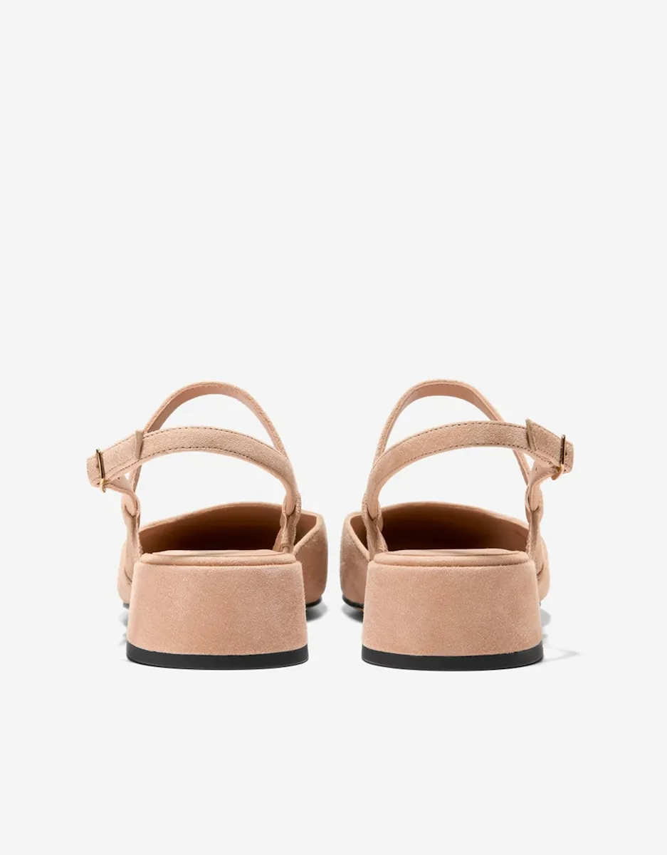 Женские туфли-лодочки из замши без задника Cole Haan, бежевый — фото 3