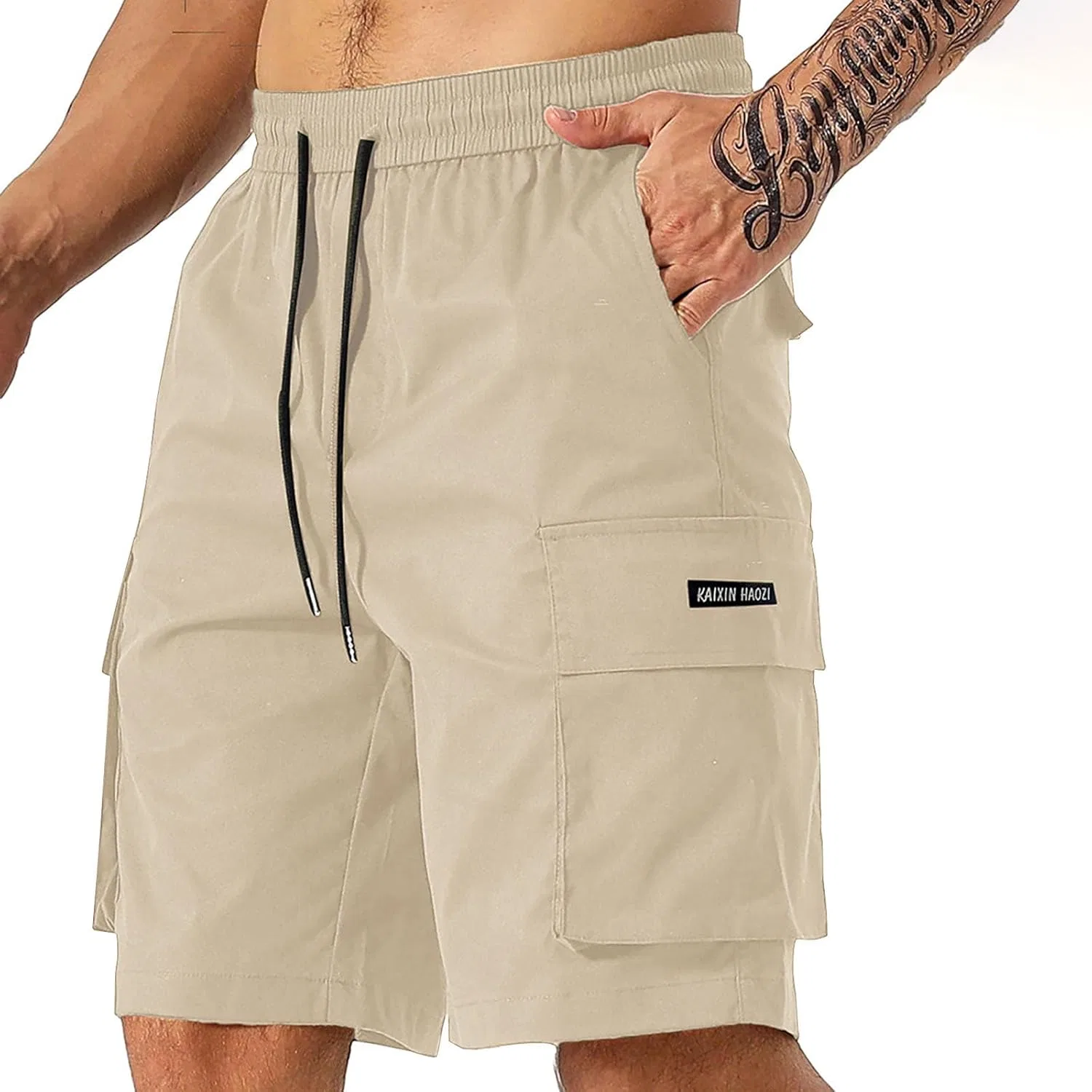 Шорты карго мужские, Polyester, Beige