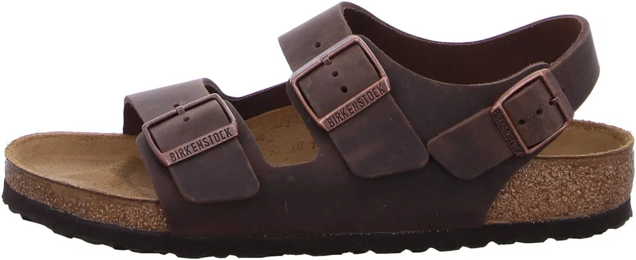 Сандалии Birkenstock Classic Milano FL унисекс с ремешком на щиколотке, 2-Brown Habana — фото 3