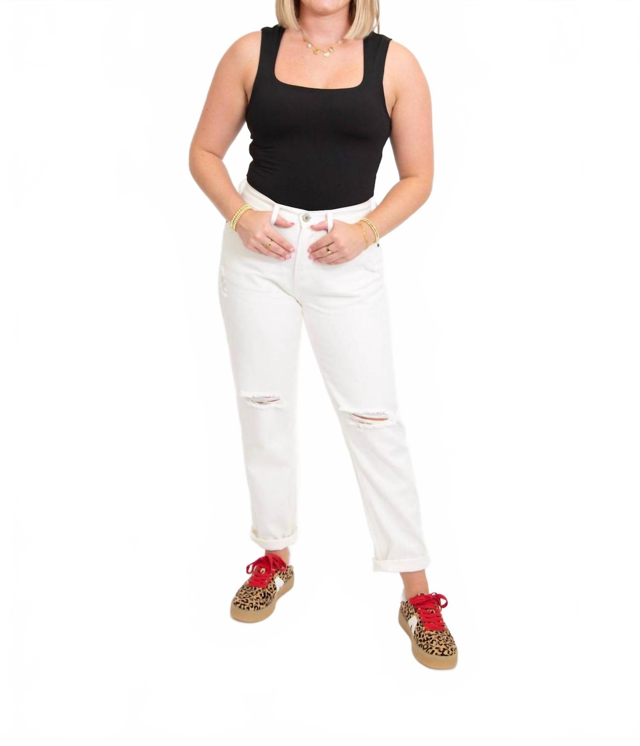 

Прямые джинсы с потертостями, белые WISHLIST, белый