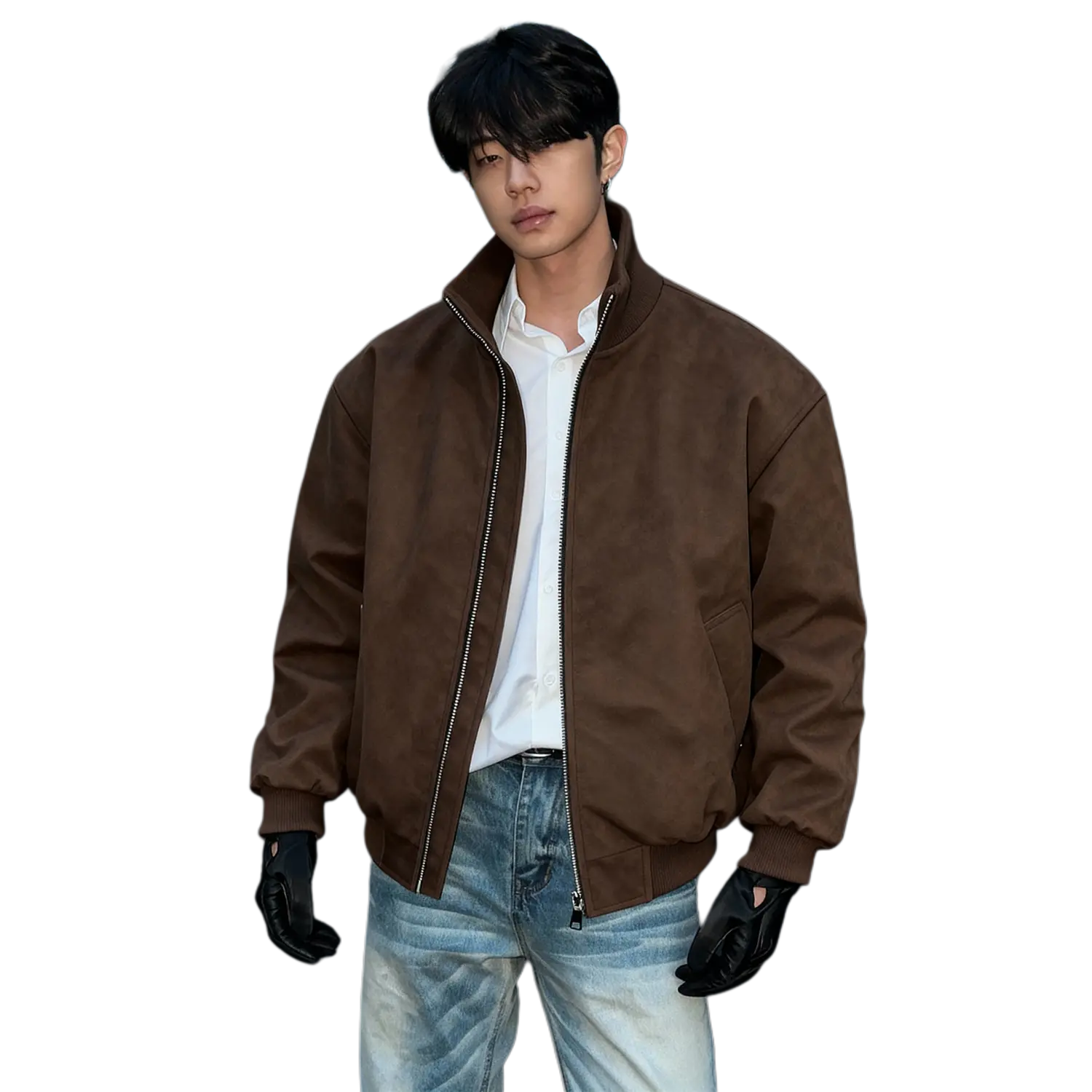 

Пуховик Unisex Lapel Fleece lined Others X1617, coffee fleece-lined jacket