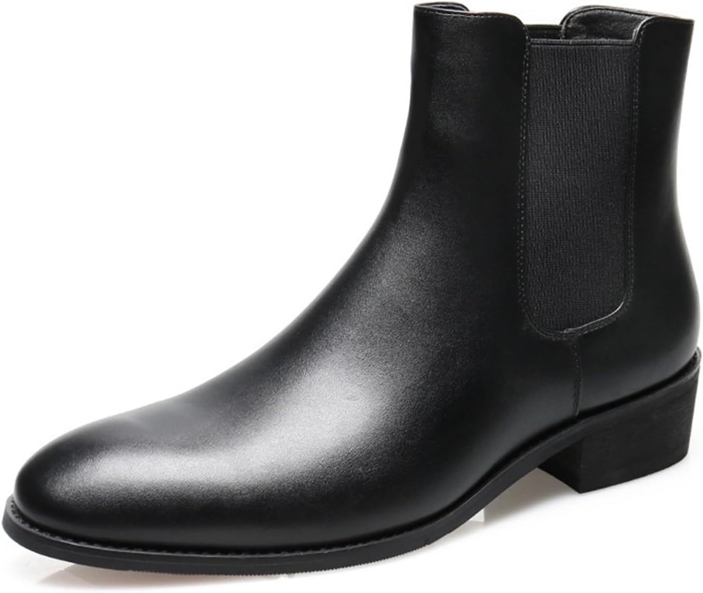 

Мужские ботинки Челси, ковбойские ботинки, повседневные деловые ботинки с грубой подошвой, противоскользящие, удобные, с остроконечным носком, ботинки до щиколотки, классические ботинки для мужчин Generic, черный