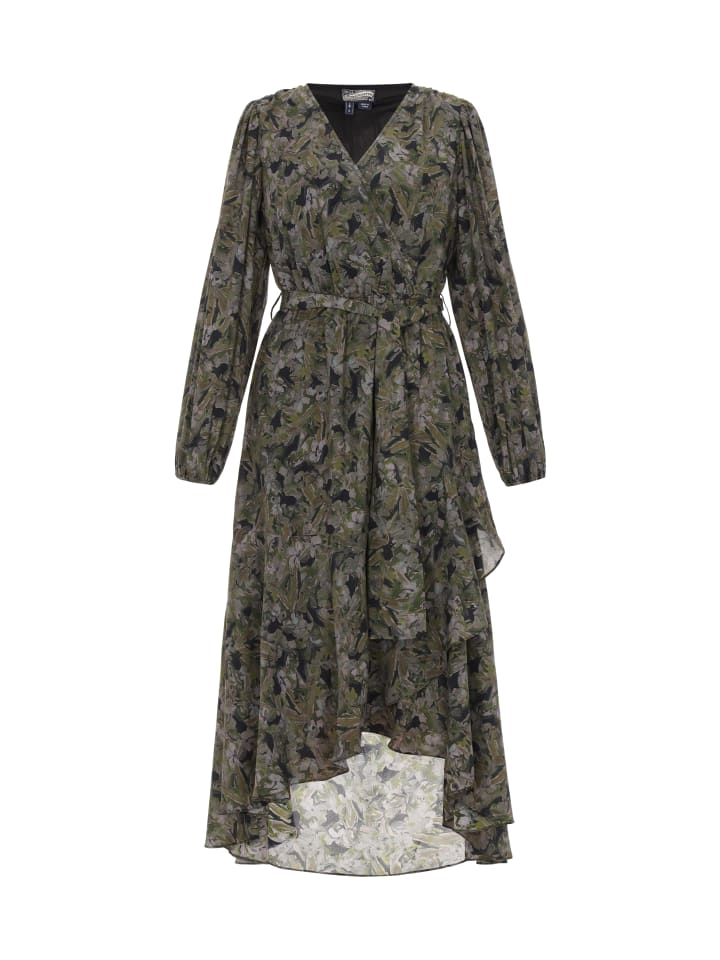 

DreiMaster Женское платье с черным цветочным принтом