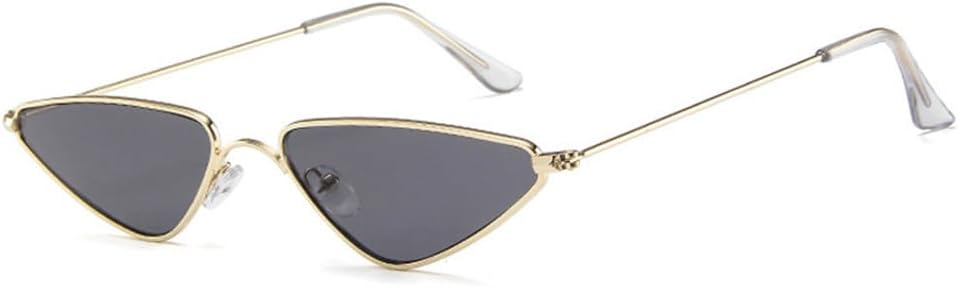 

Винтажные солнцезащитные очки «кошачий глаз» для мужчин и женщин, уникальные треугольные солнцезащитные очки для женщин, желтые металлические очки, защита от ультрафиолета UV400 LOVQZAOF, Gold-black