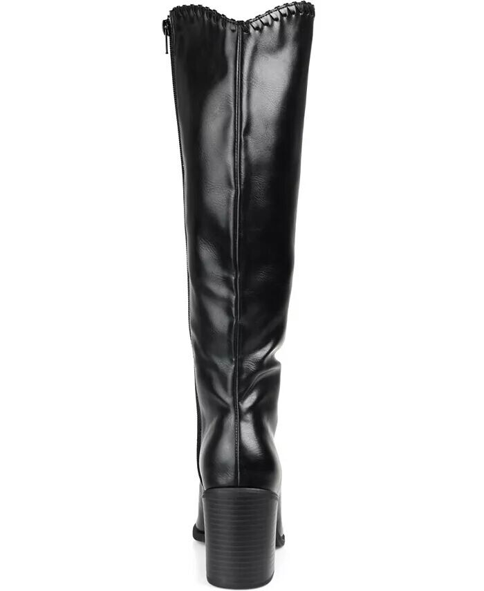 Женские ковбойские сапоги Daria Wide Calf до колена Journee Collection, черный — фото 3