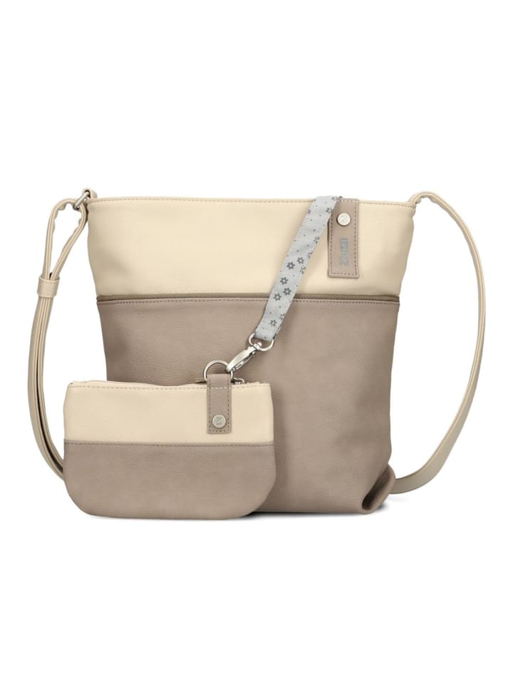 

Сумка через плечо Jana 29 см из нубука цвета капучино Zwei