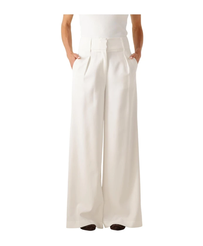 

Широкие брюки цвета экрю для лета Omoda, белый
