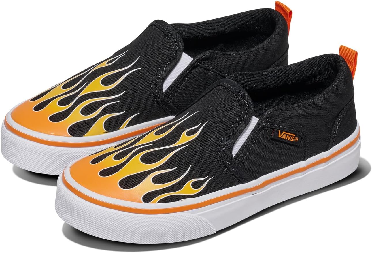 Кеды Vans Asher без шнурков для детей и подростков, черный — фото 2