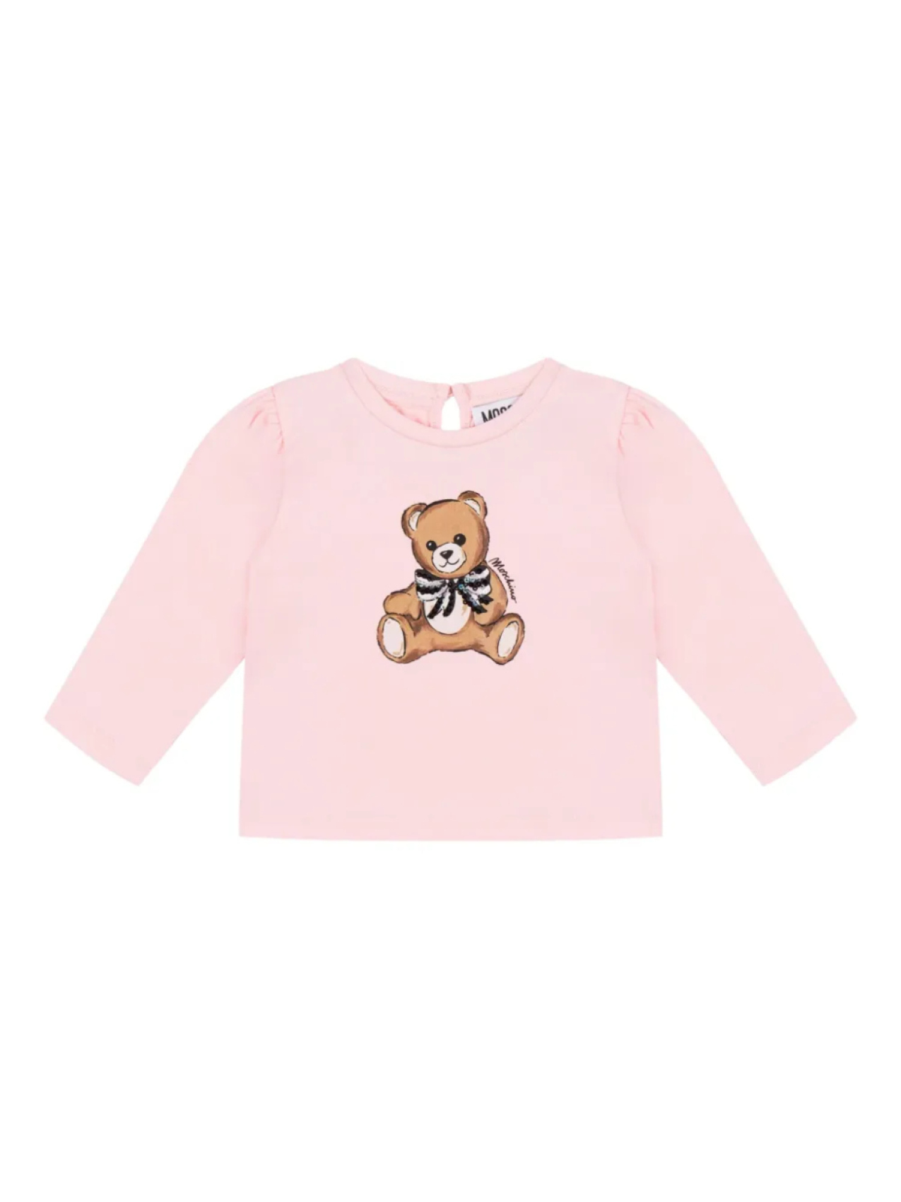 

Moschino Kids топ с длинными рукавами и принтом, розовый