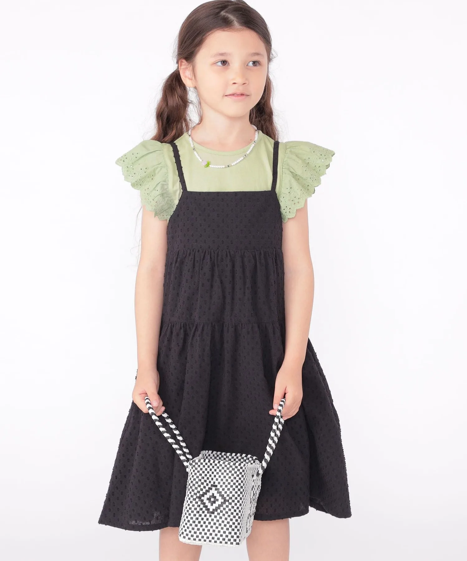 Детское платье-комбинация SHIPS KIDS из хлопка чёрное — фото 4