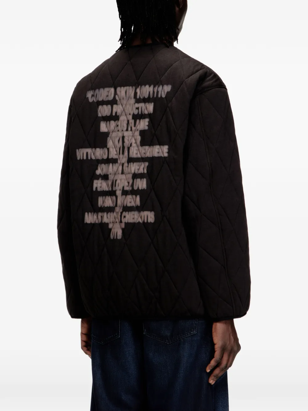 Стеганая куртка с V-образным вырезом S-Boys Diesel, черный — фото 4