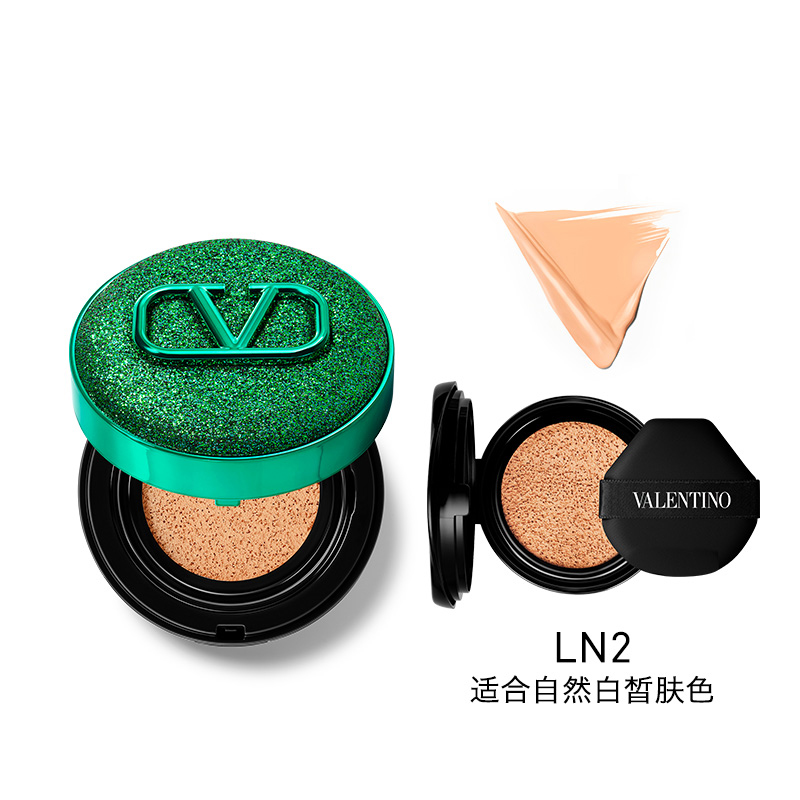 Скрывающая воздушная подушечка Indulgent Green для чистого тона кожи Valentino, Two-Piece Set A: Passionate зеленый Concealing Air Cushion #Ligr2+Passionate зеленый Concealing Cushion Refill #Ligr2 — фото 4