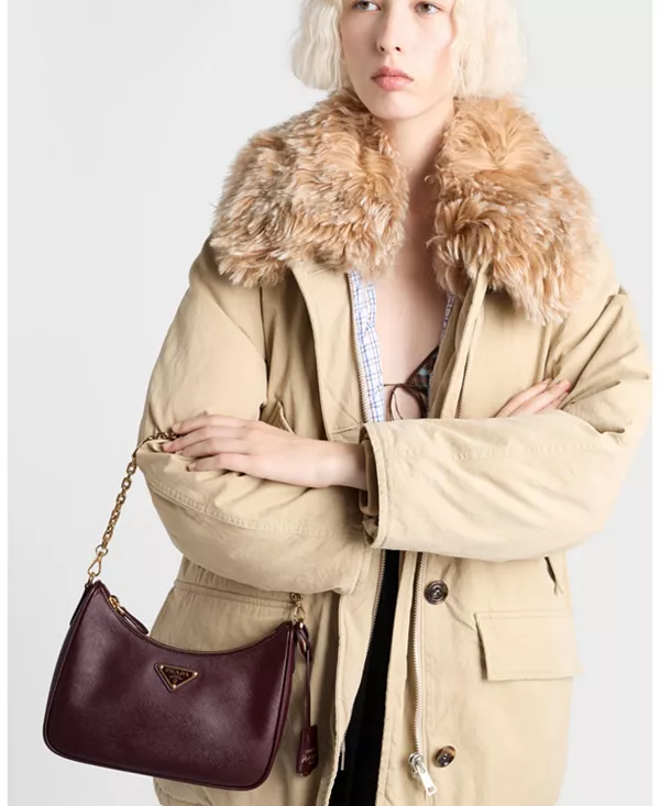 Сумка Re-Edition 2005 из сафьяновой кожи Prada, бежевый — фото 2