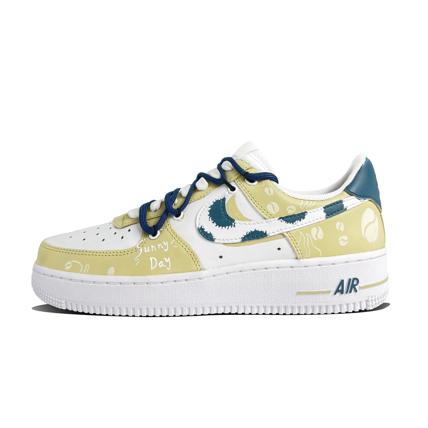 

Кроссовки Nike Air Force 1 Skateboarding Shoes Women's Low-top Yellow/ Navy Blue, желтый