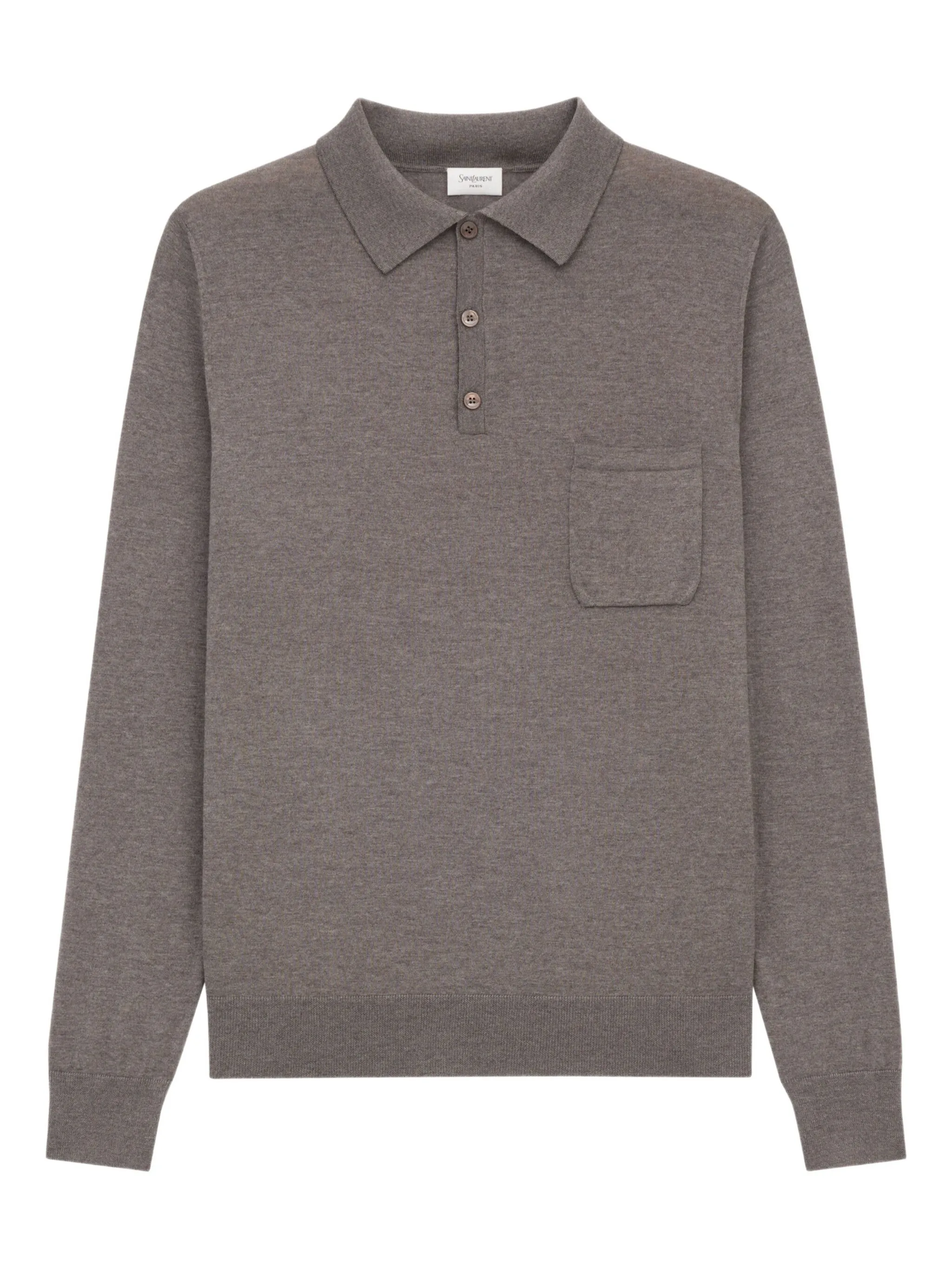 

Рубашка поло с накладным карманом Saint Laurent, коричневый