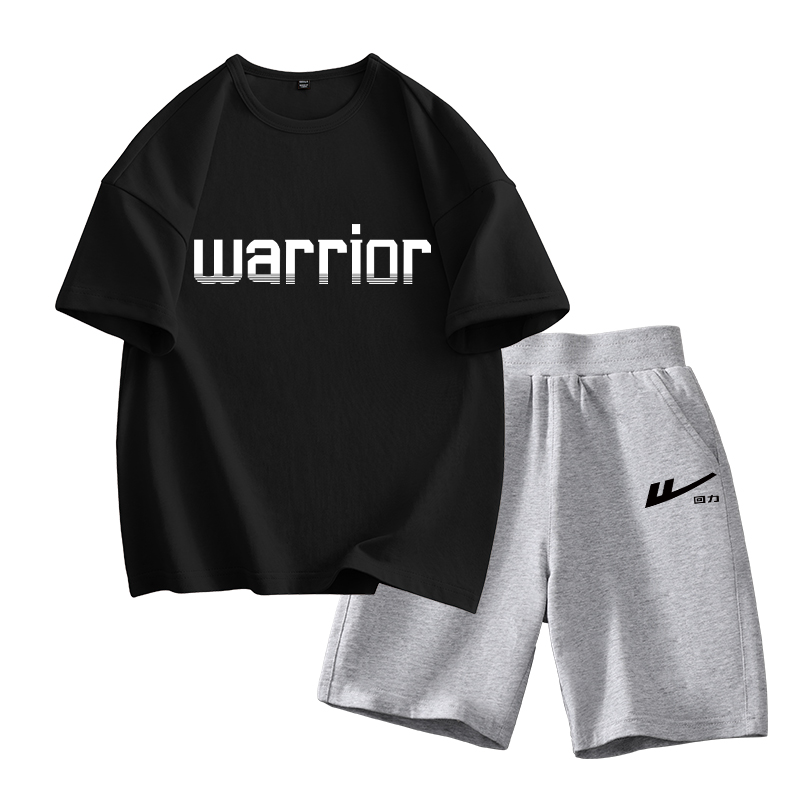 Детская повседневная спортивная одежда WARRIOR, черный/белый striped letter - серый/белый reversible черный k — фото 3