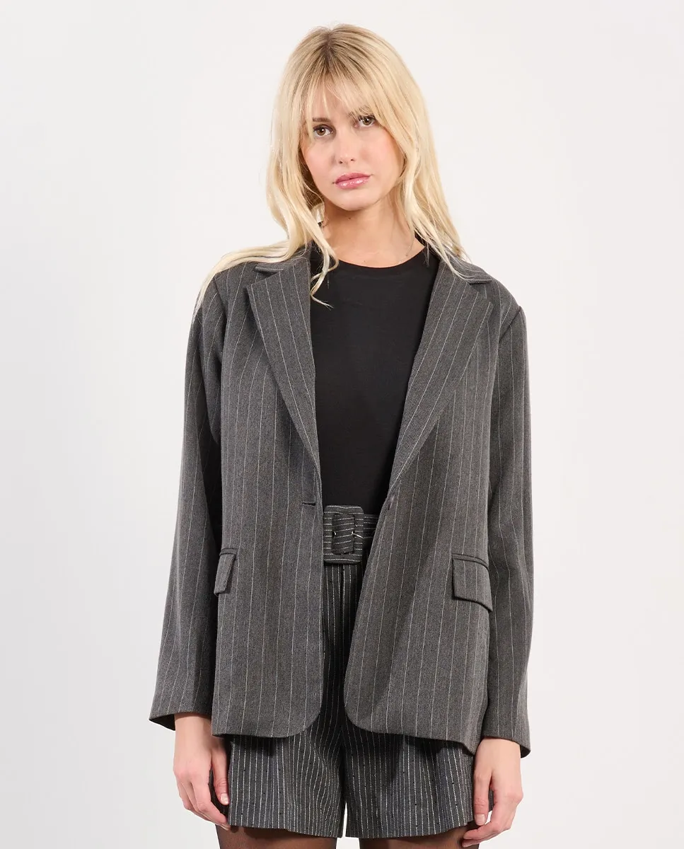 

Женский пиджак с воротником и лацканами Lili Sidonio, серый
