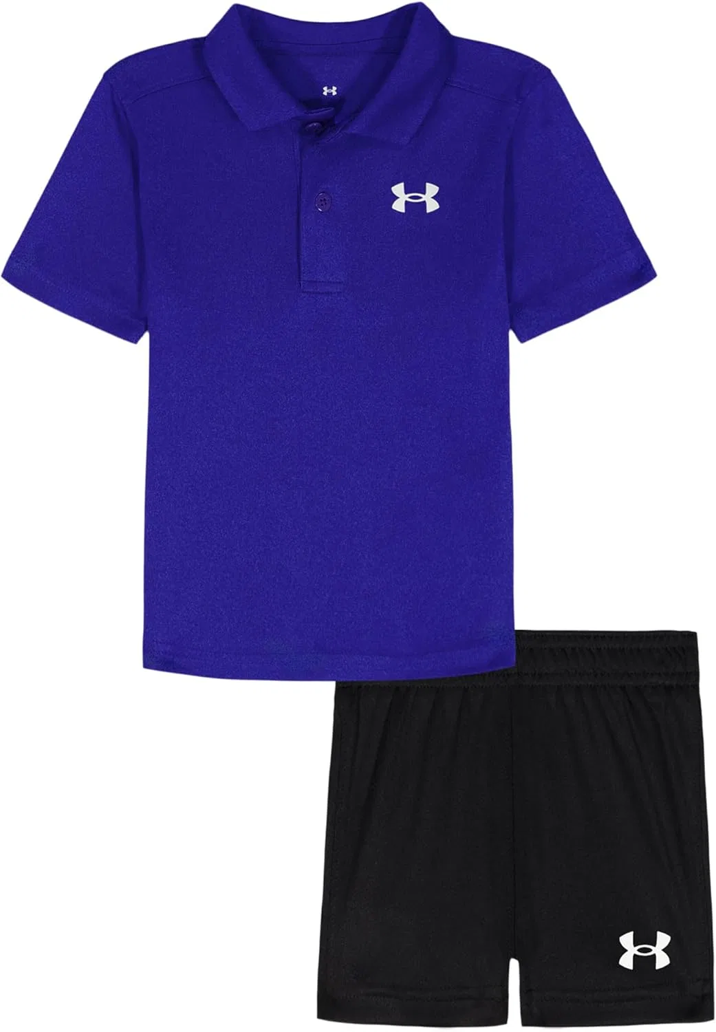 Детский комплект Under Armour из двух предметов: поло с коротким рукавом и шорты, Blue Atlantis