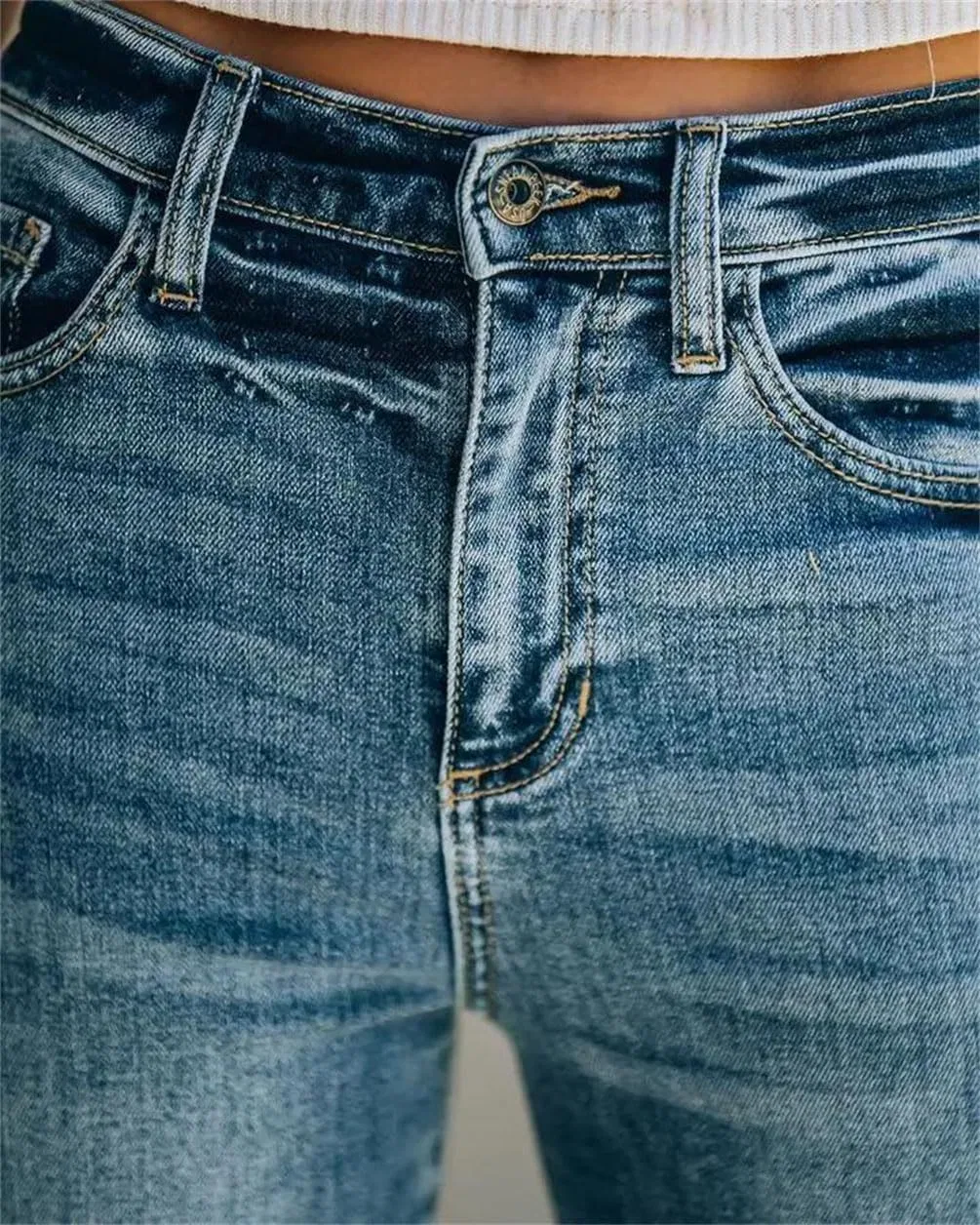 Джинсы Slim Straight, синий — фото 2
