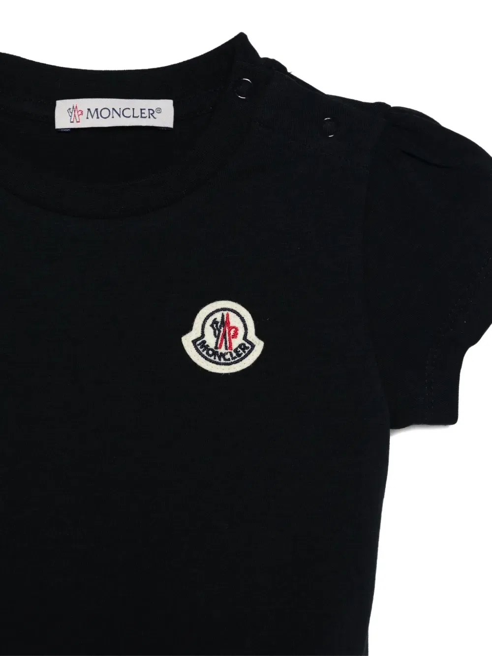 Многоярусное платье с нашивкой-логотипом Moncler Grenoble Kids, синий — фото 3