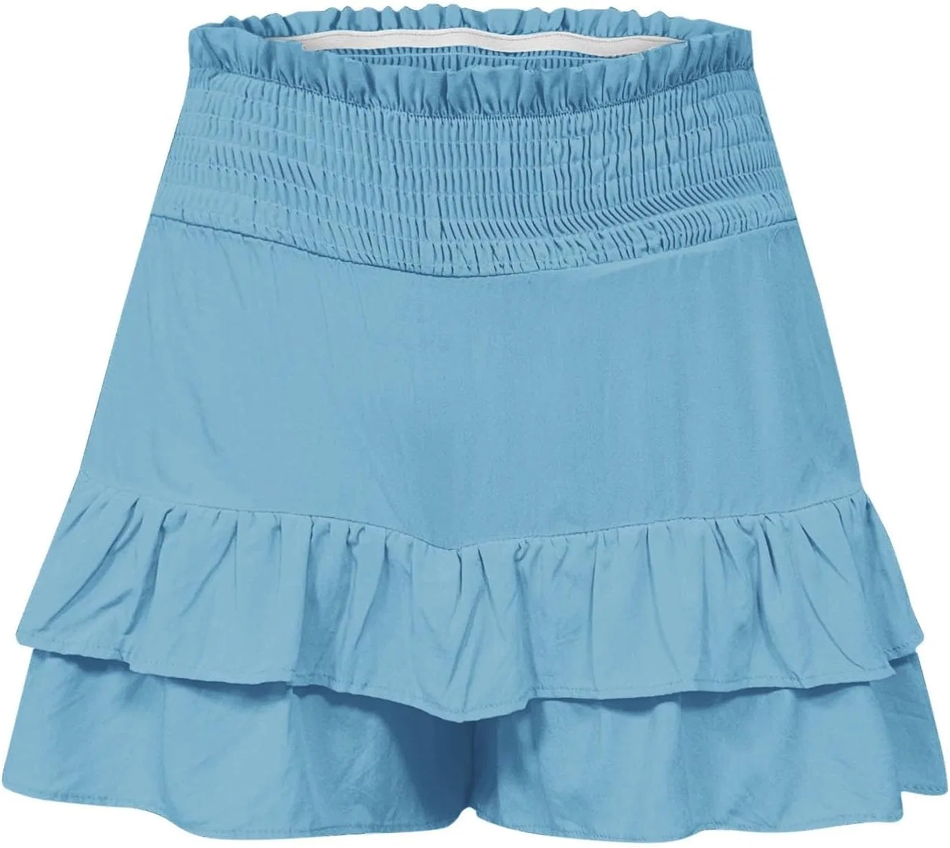 Шорты Active с высокой талией, рюшами и цветочной подгибкой, A04_light Blue — фото 3