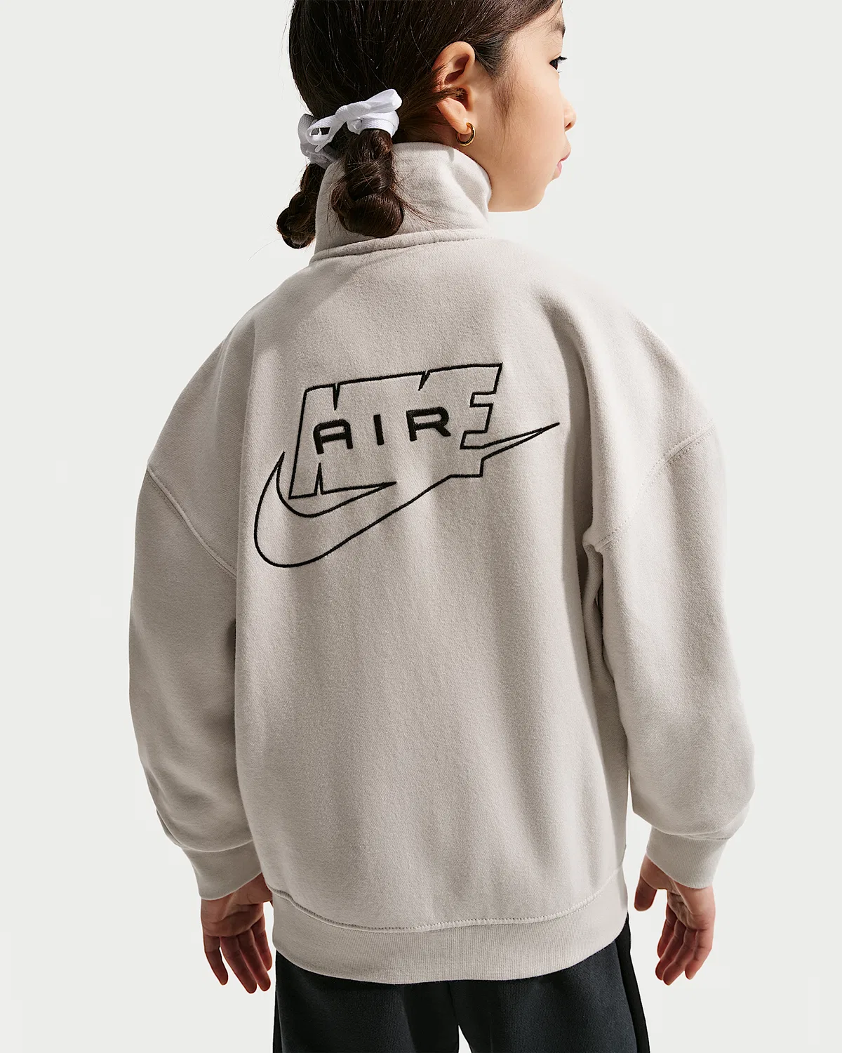 Детская флисовая куртка Nike Air, Light Bone/Black/Black — фото 4