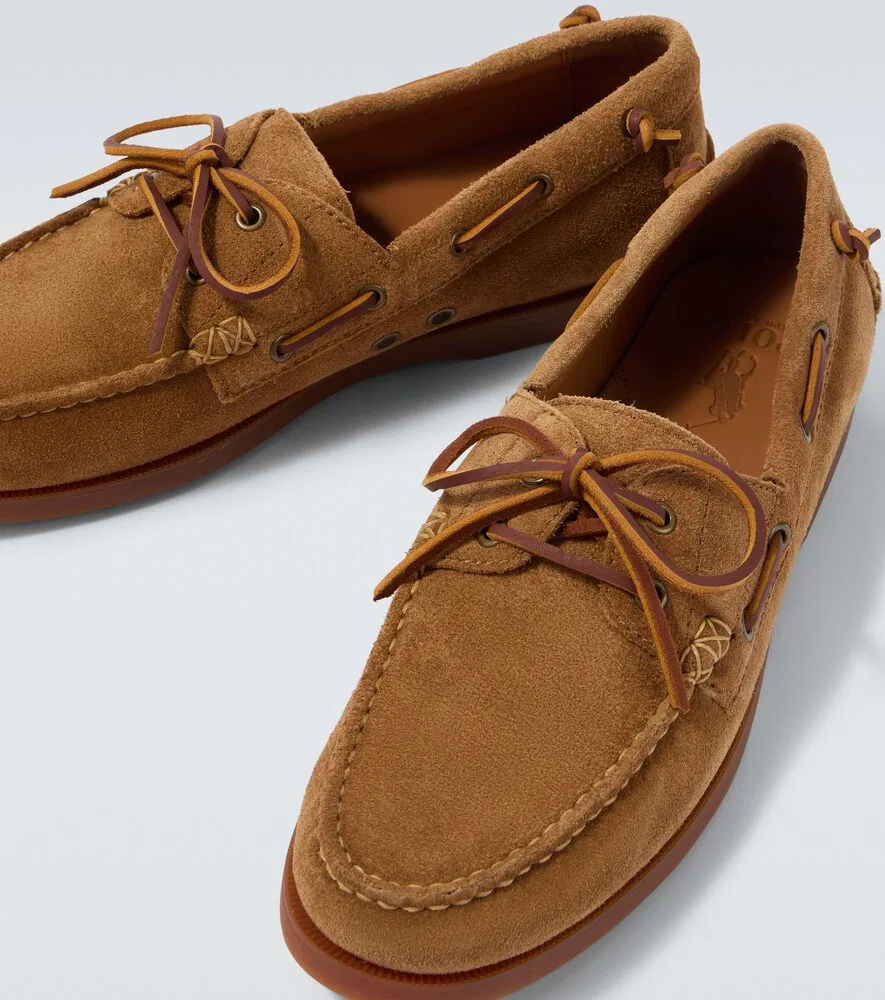Замшевые лодочные туфли Polo Ralph Lauren, коричневый — фото 3