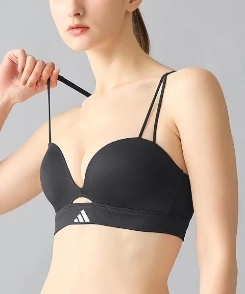 Бюстгальтер без косточек adidas Sports Foundation, дышащий, розовый — фото 4