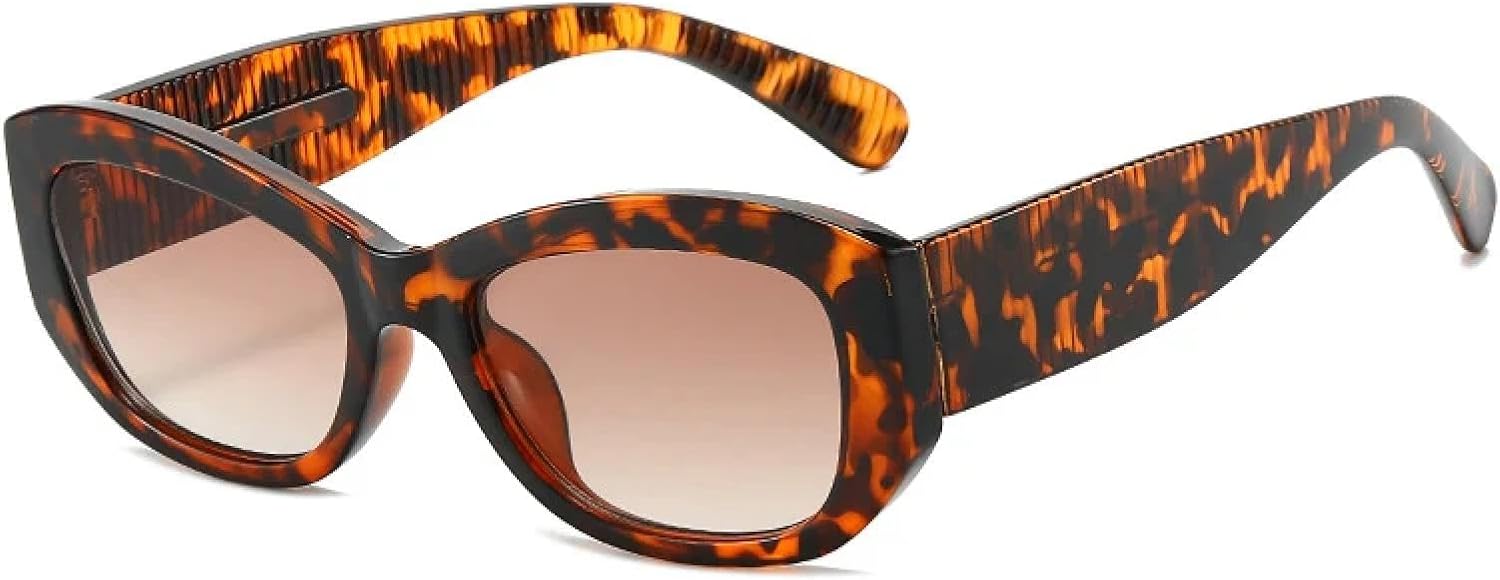 

Винтажные солнцезащитные очки «кошачий глаз» для женщин, модные градиентные очки с защитой от УФ-излучения UV400 для мужчин, трендовые квадратные солнцезащитные очки в стиле панк WNCKSQ, Leopard Tea Gradient