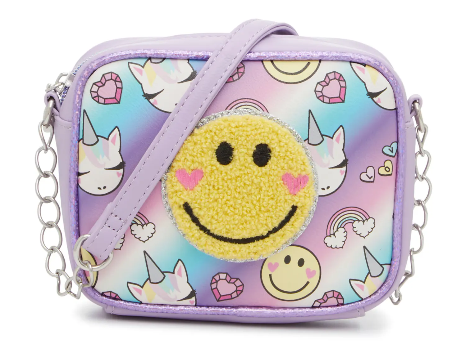 

Сумка кросс-боди Gwen Happy Face Crossbody Omg Accessories, цвет lavender_yellow_multicolor