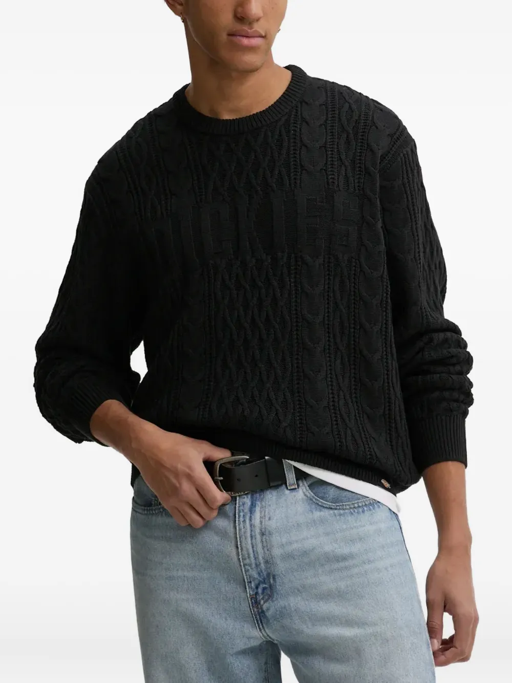 

Свитер с круглым вырезом и косами Dickies, черный