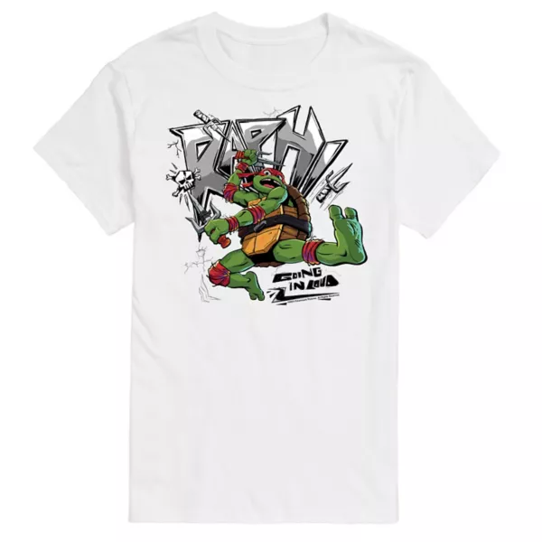 

Мужская футболка с графическим принтом TMT Mutant Mayhem Raph Going Loud Licensed Character, белый