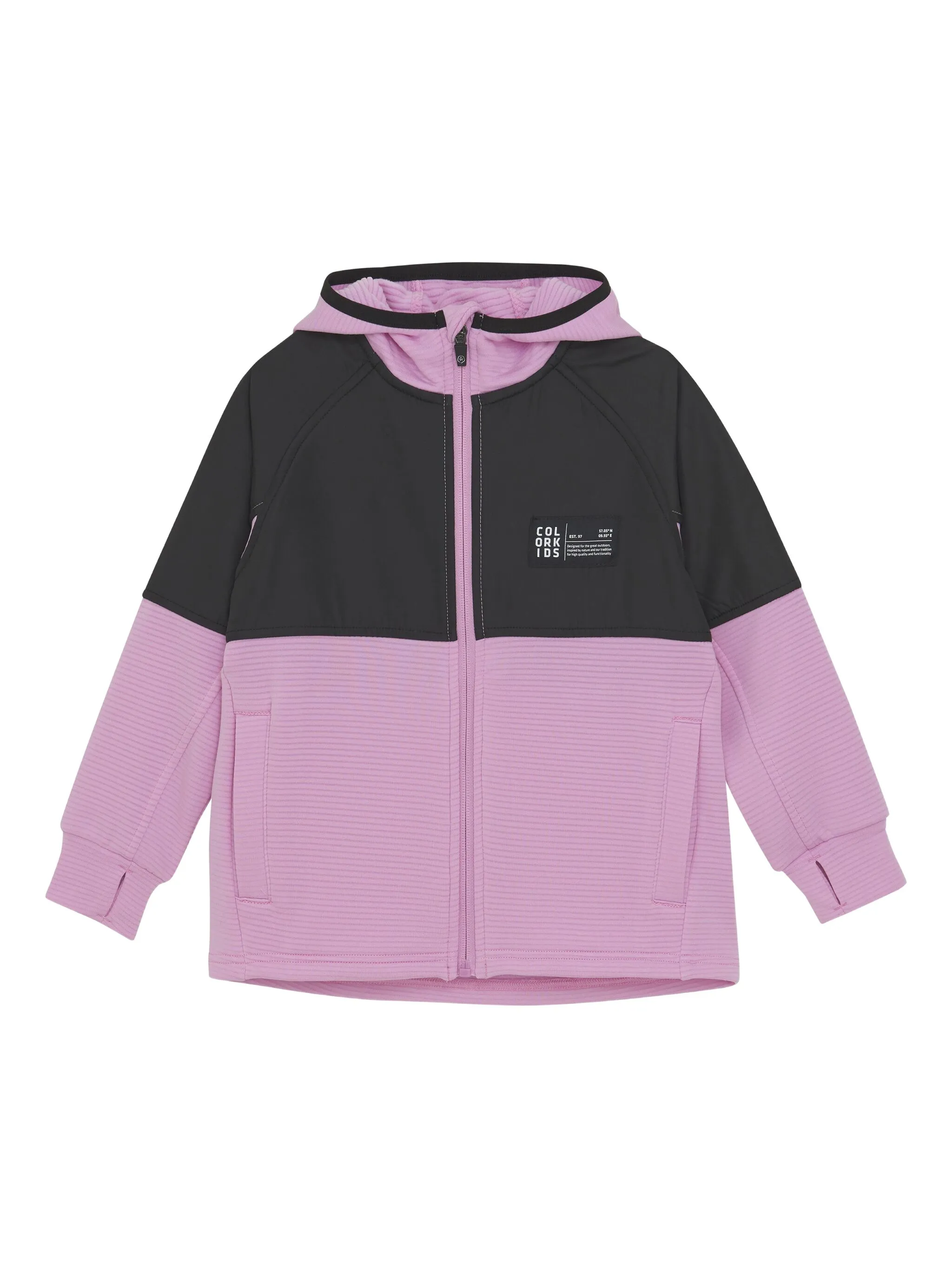 

Куртка на молнии с капюшоном и вставками Color Kids, розовый