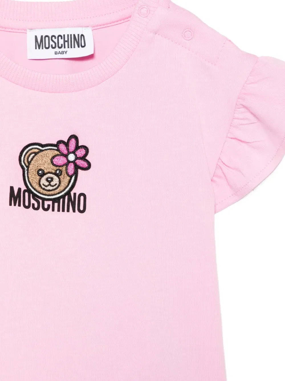Футболка с оборками Moschino Kids, розовый — фото 3