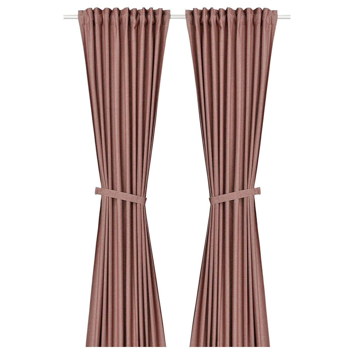 

2 шторы + подхваты, коричнево-красные, 140х300 см, LENDA IKEA