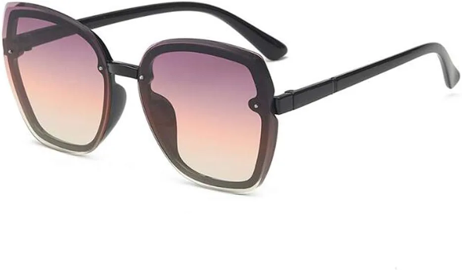 

Прямоугольные солнцезащитные очки в стиле ретро с большой квадратной оправой для женщин и мужчин (черная оправа, серые вкрапления) SLCHJXS, Yellow,purple